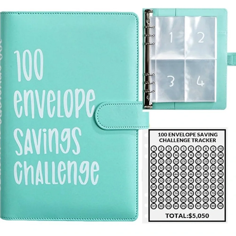 Light Blue Savings Challenge Binder